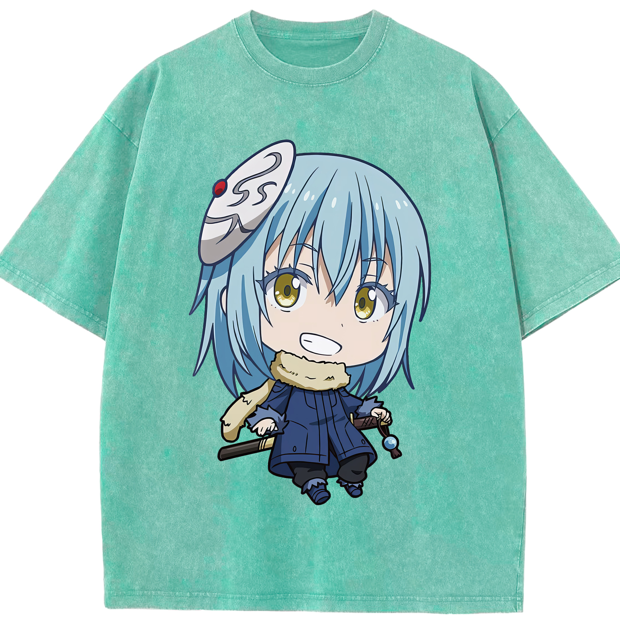 （画像用） 転スラ Regarding Reincarnated to Slime 綿100% ヴィンテージ風 半袖Tシャツ（フロントプリント）